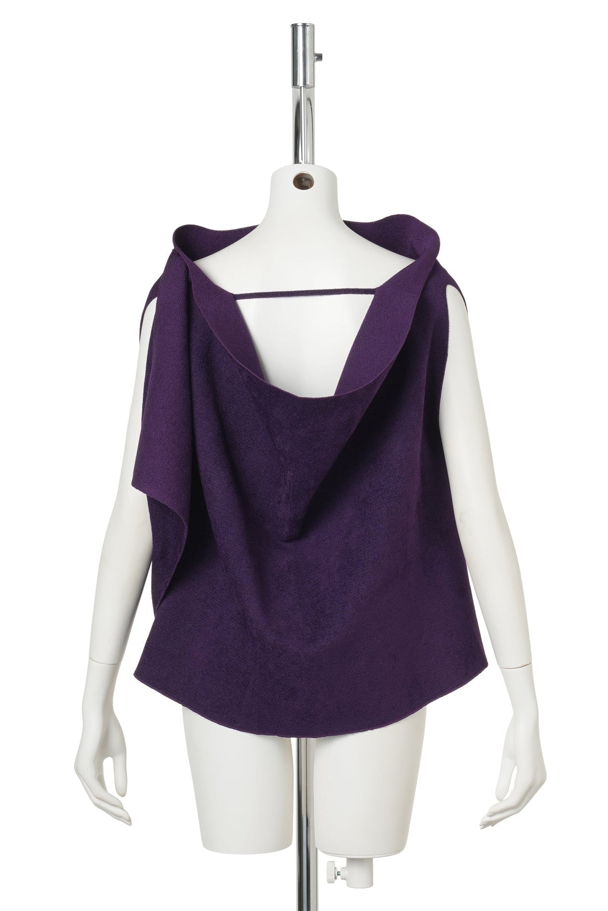 MILAN VELVET-DRAPED SLEEVELESS TOP / AUBERGINE VIOLET