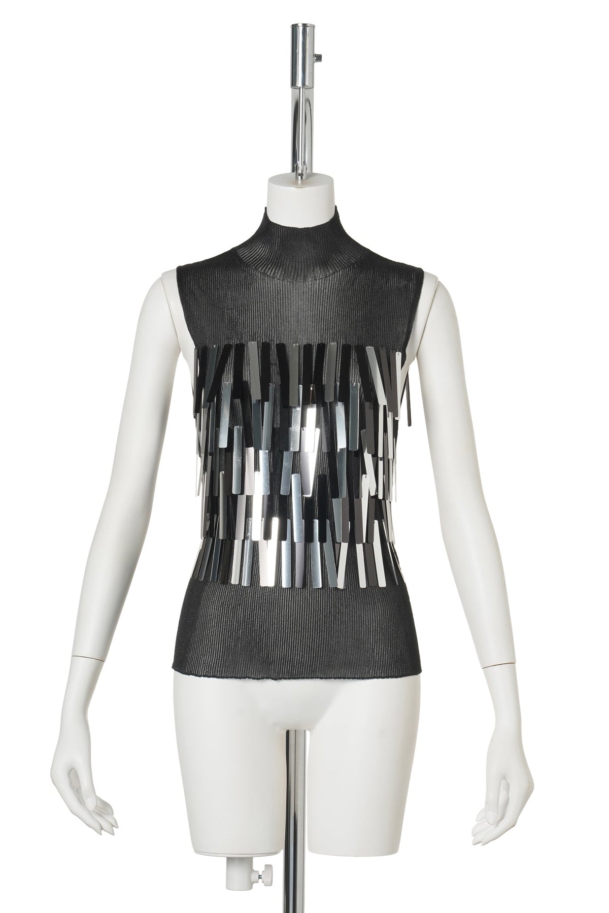 PORTRAIT LUCENT ENCHANT-SLEEVELESS TOP / BLACK-SILVER