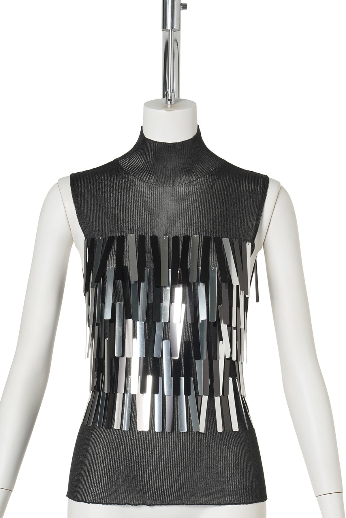 PORTRAIT LUCENT ENCHANT-SLEEVELESS TOP / BLACK-SILVER