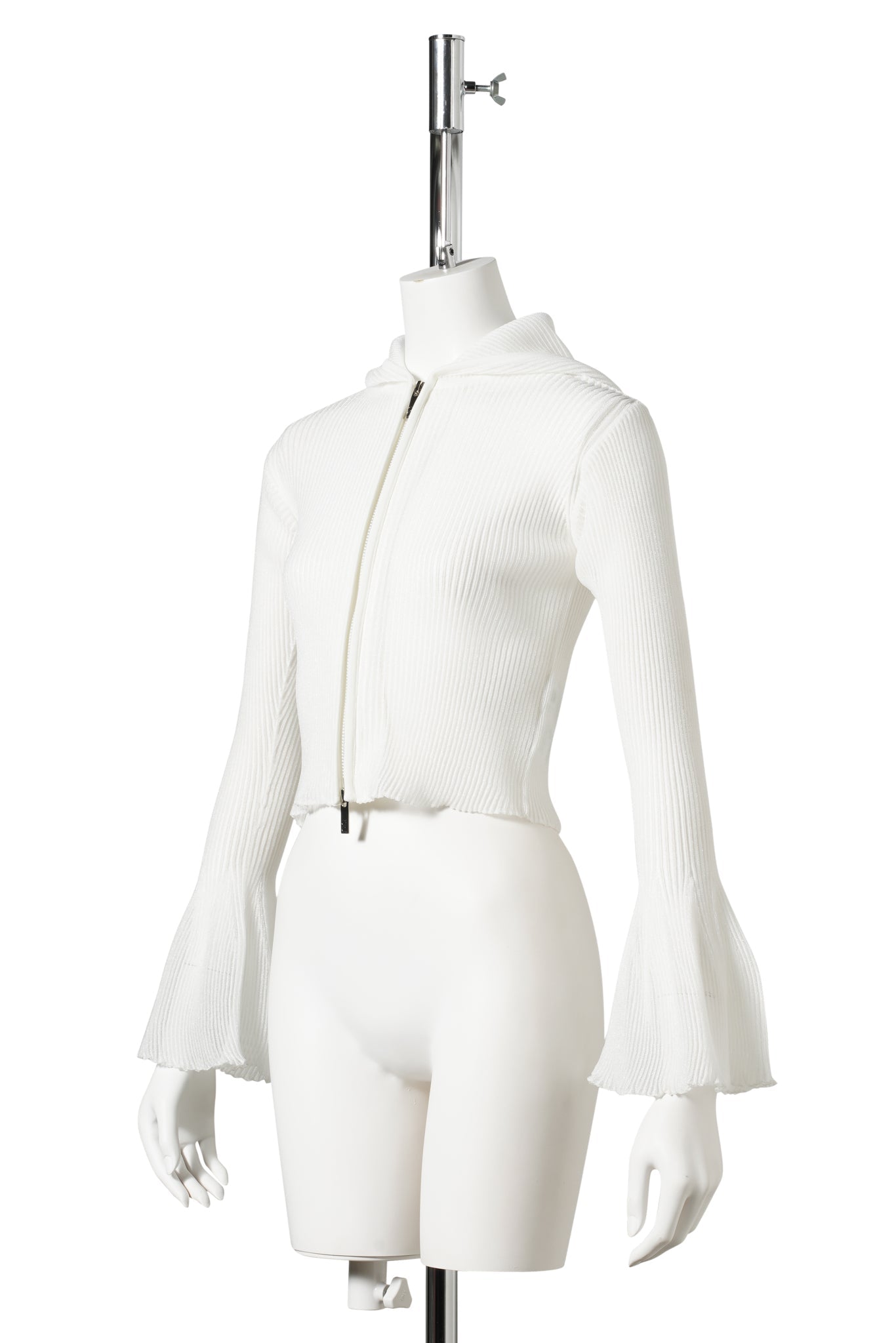HYPHA LUCENT GLITTER-HOODIE JACKET / WHITE-OPAL