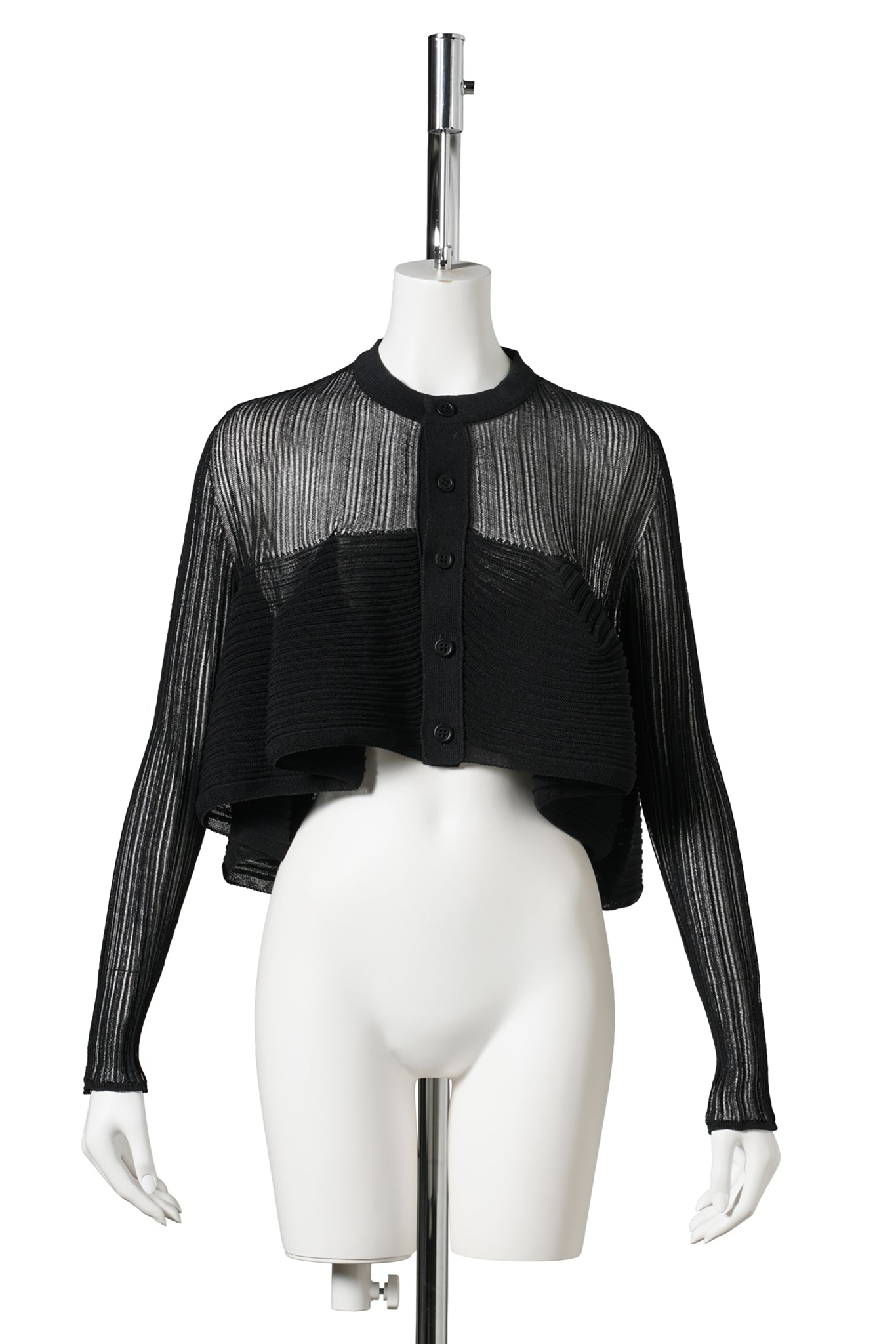 TC POTTERY-BUST FLARE CARDIGAN / BLACK