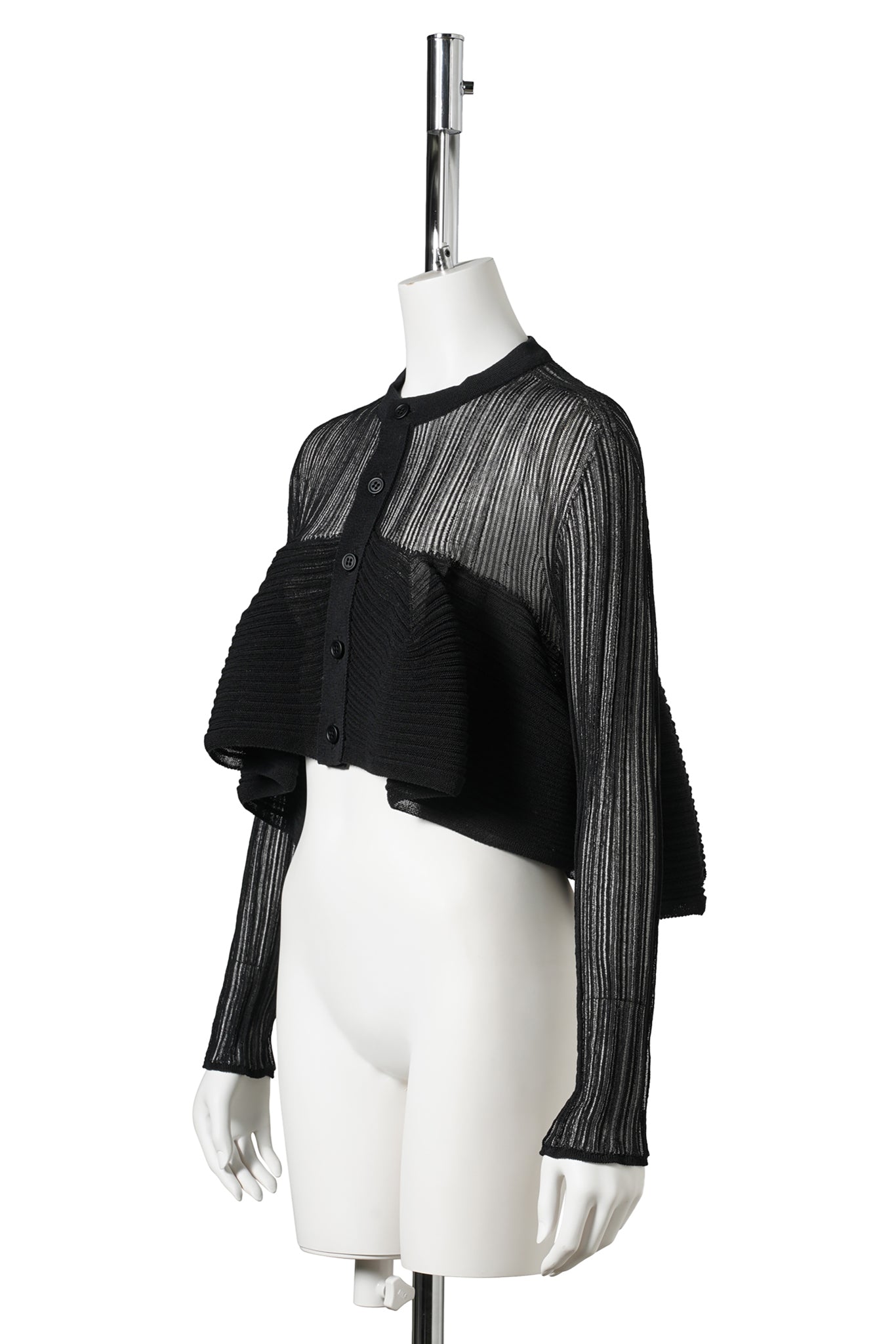 TC POTTERY-BUST FLARE CARDIGAN / BLACK