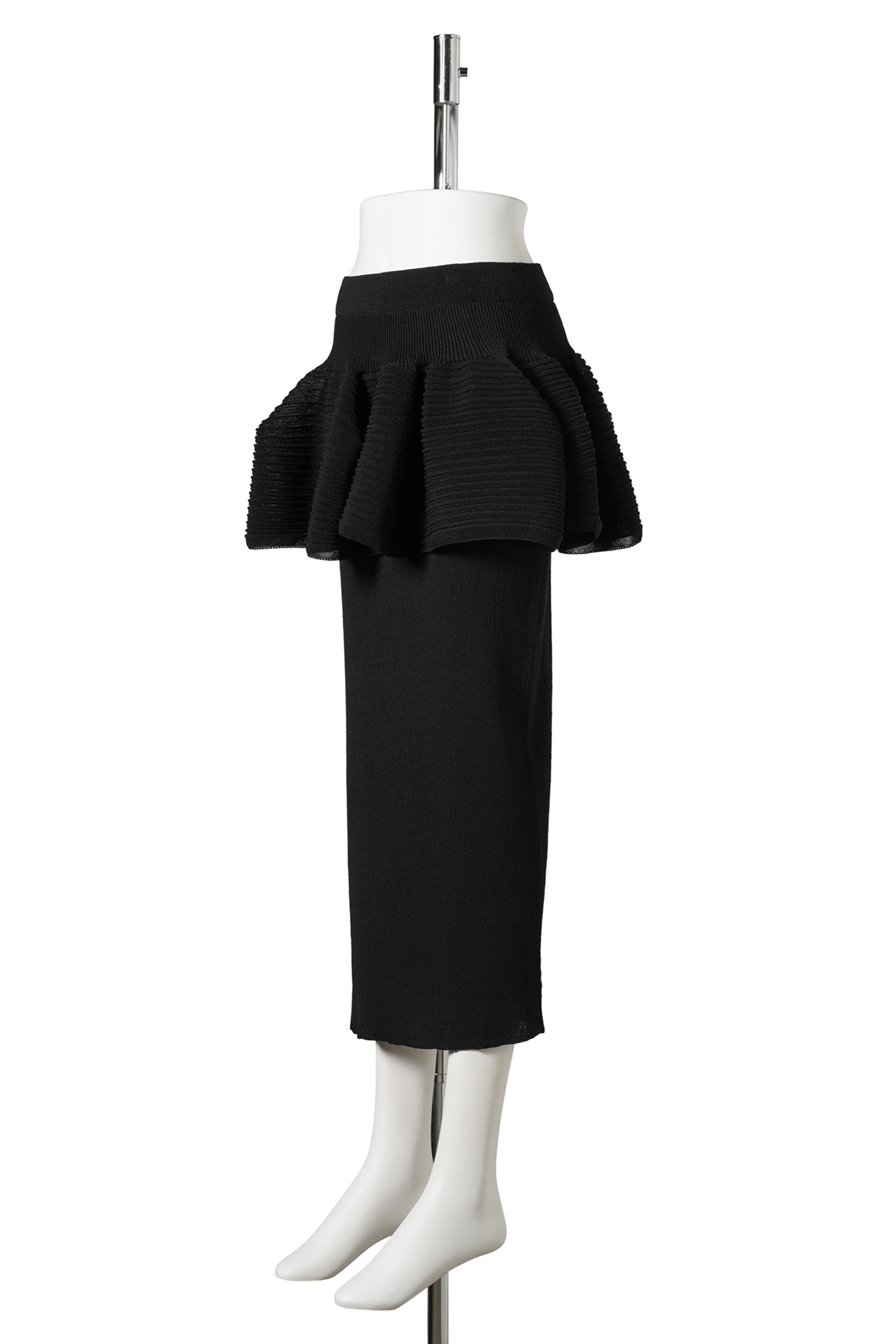 TC POTTERY-LAYERED SKIRT / BLACK