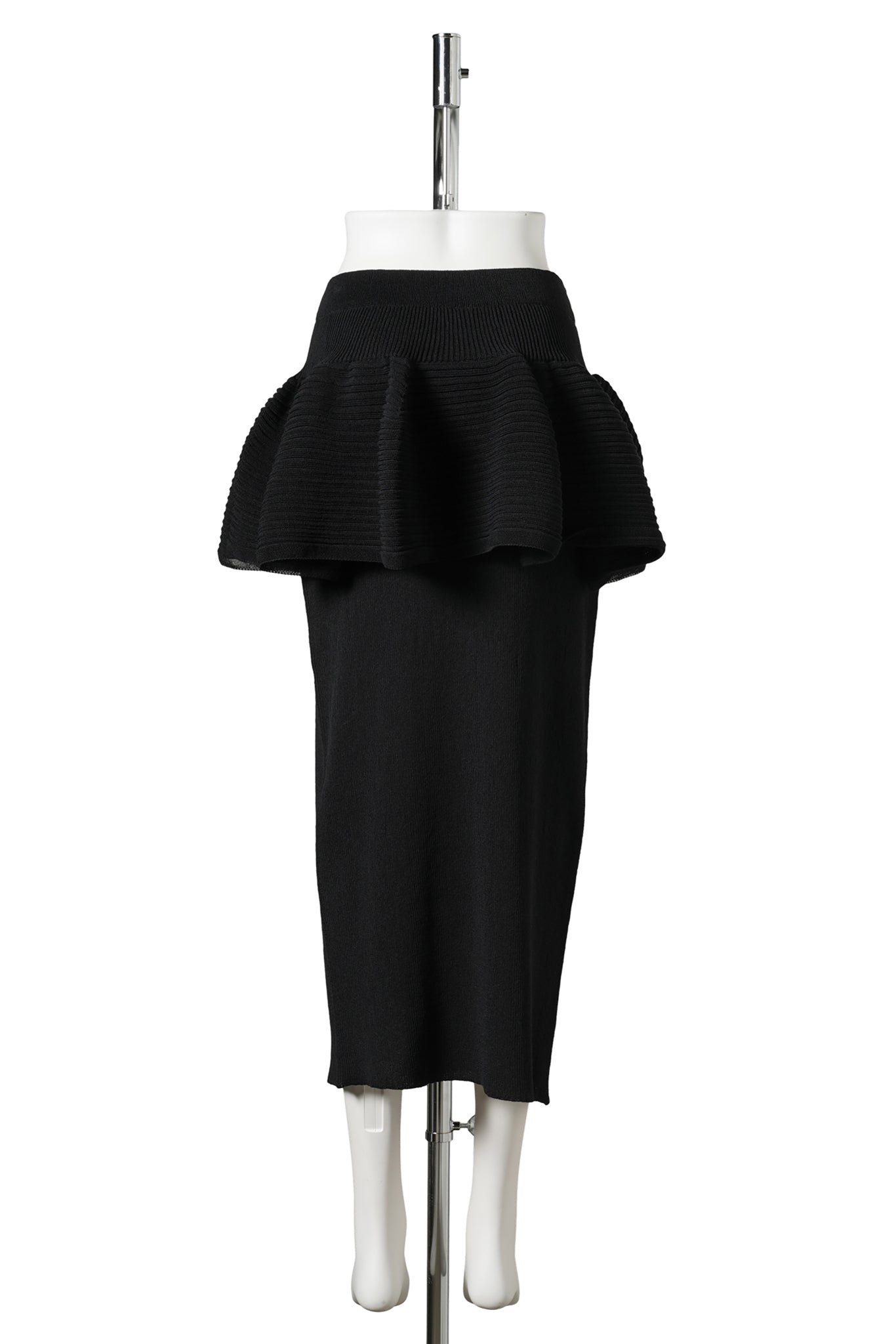 TC POTTERY-LAYERED SKIRT / BLACK