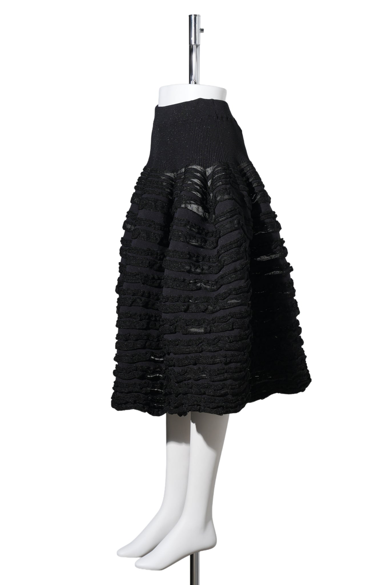 POTTERY SWELL GLITTER-SKIRT / BLACK/BLACK