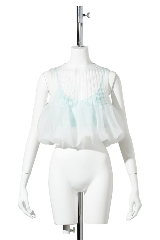 OVERWRAPPED POTTERY-TOP / CLEARLY AQUA MULTI