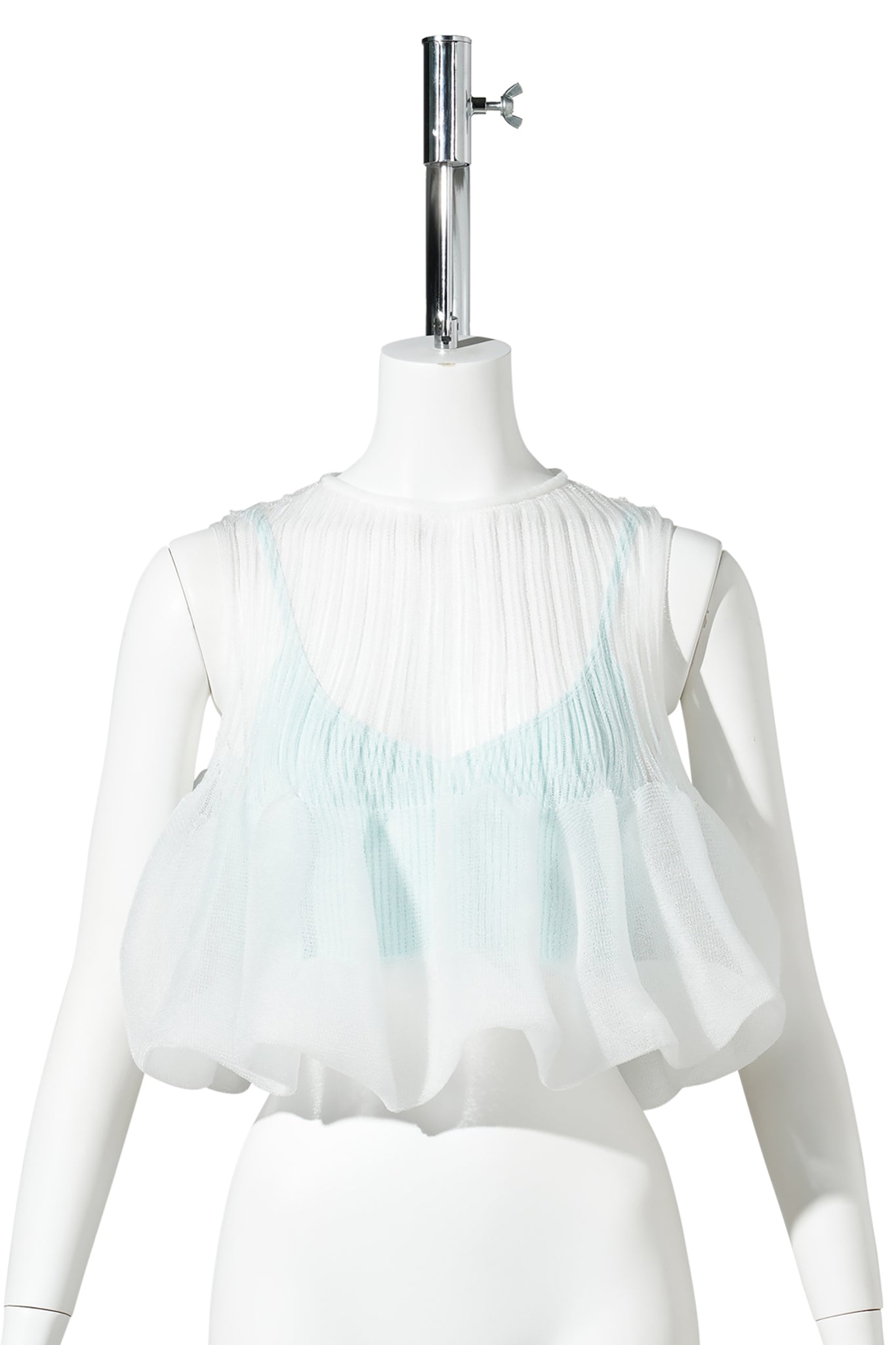 OVERWRAPPED POTTERY-TOP / CLEARLY AQUA MULTI