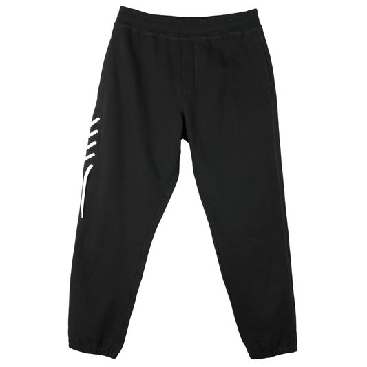 LACED SWEATPANTS / BLACK/CREAM