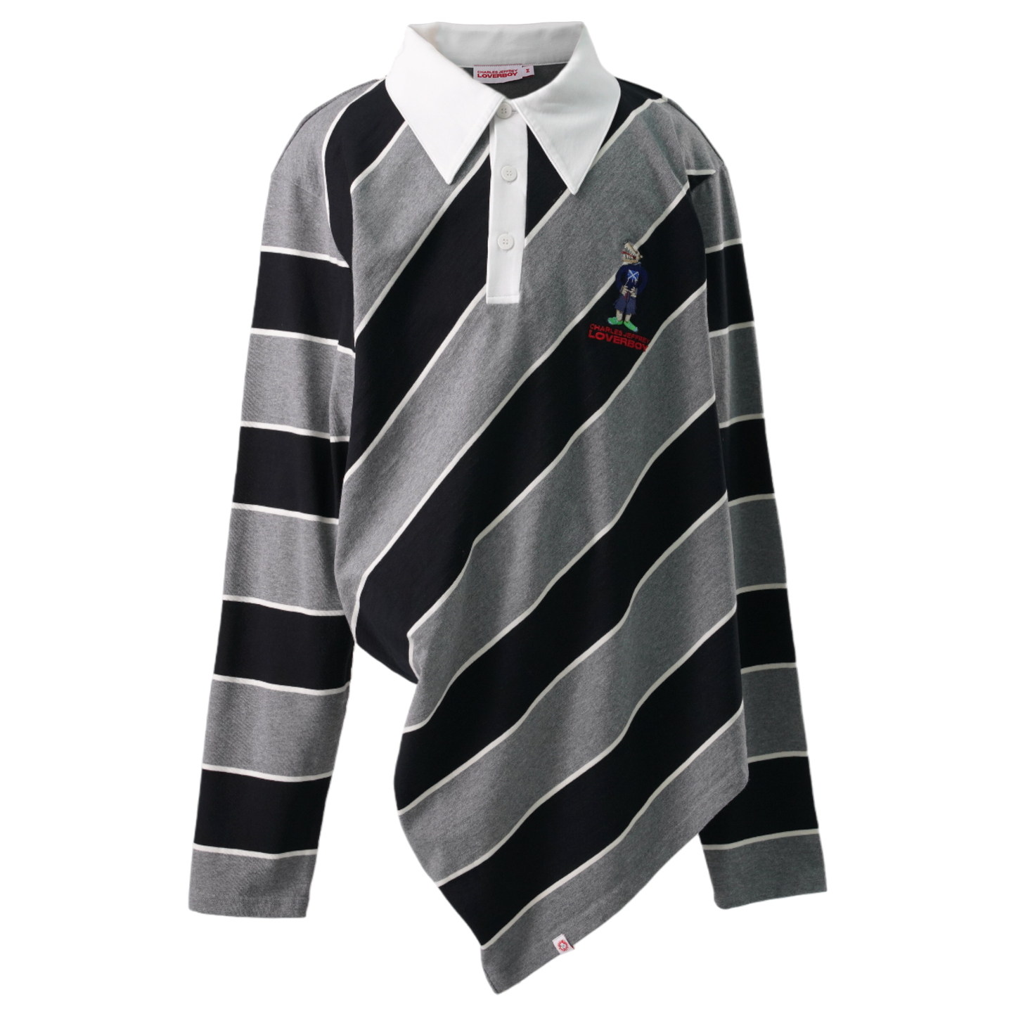 TOPSY TURVY RUGBY POLO / BLACK AND GREY