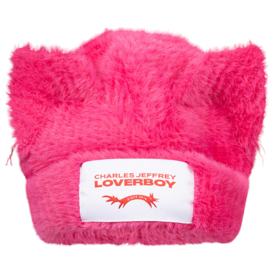 FLUFFY CHUNKY EARS BEANIE / PINK