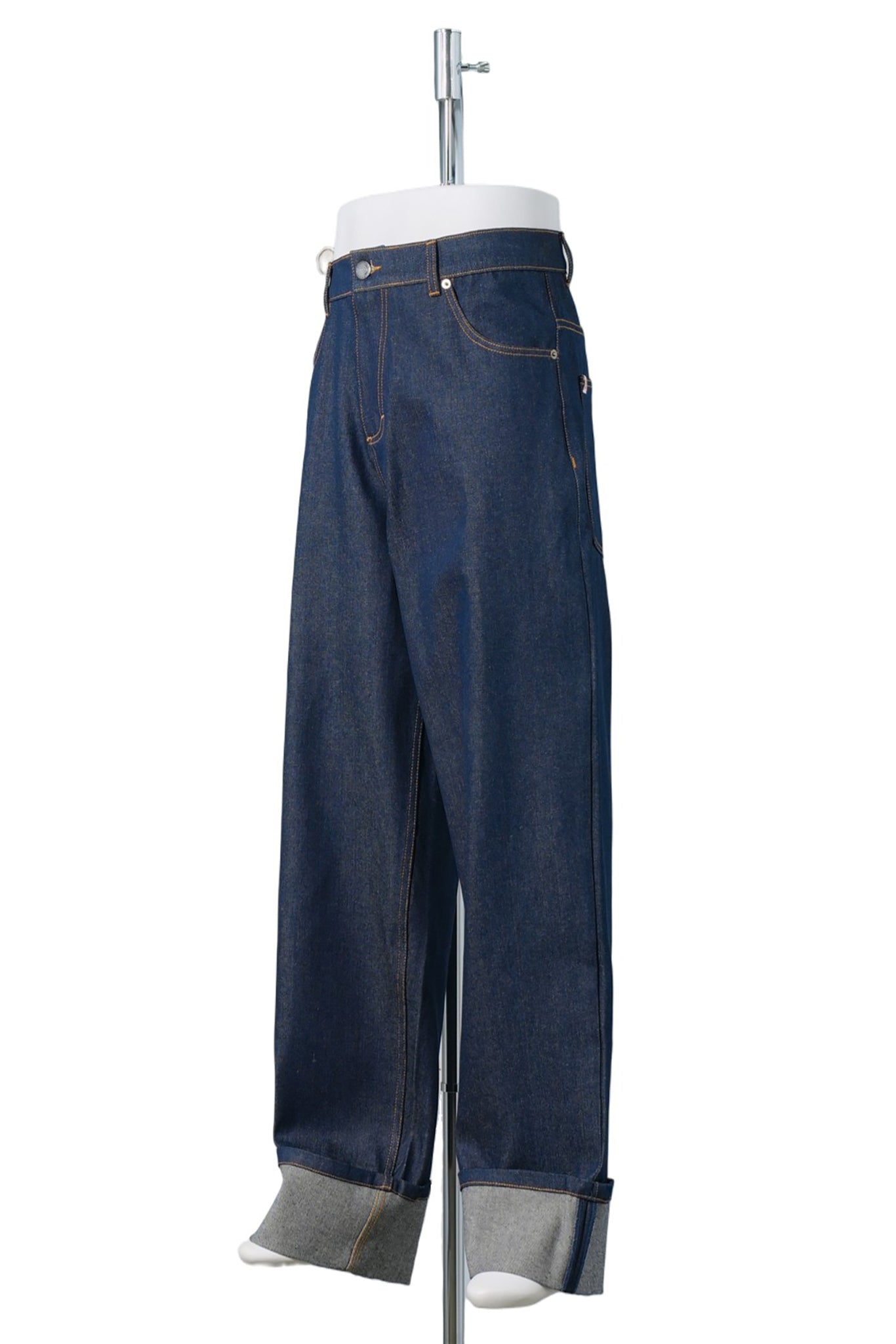 LOOSE FIT JEAN WITH KNITTED POCKET / INDIGO DENIM