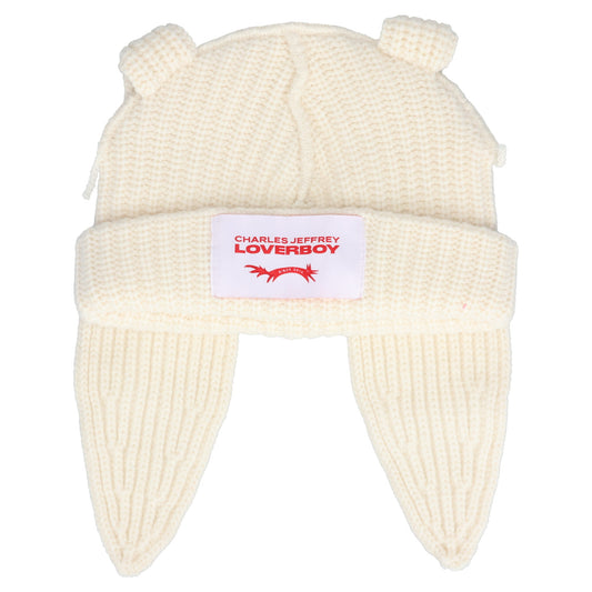 CHUNKY RABBIT BEANIE / ECRU