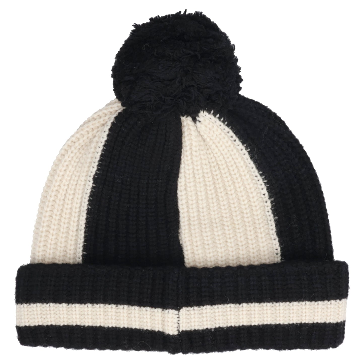POMPOM BEANIE / BLACK/ECRU