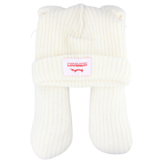 ARTISANAL SUPERSIZED RABBIT BEANIE / ECRU