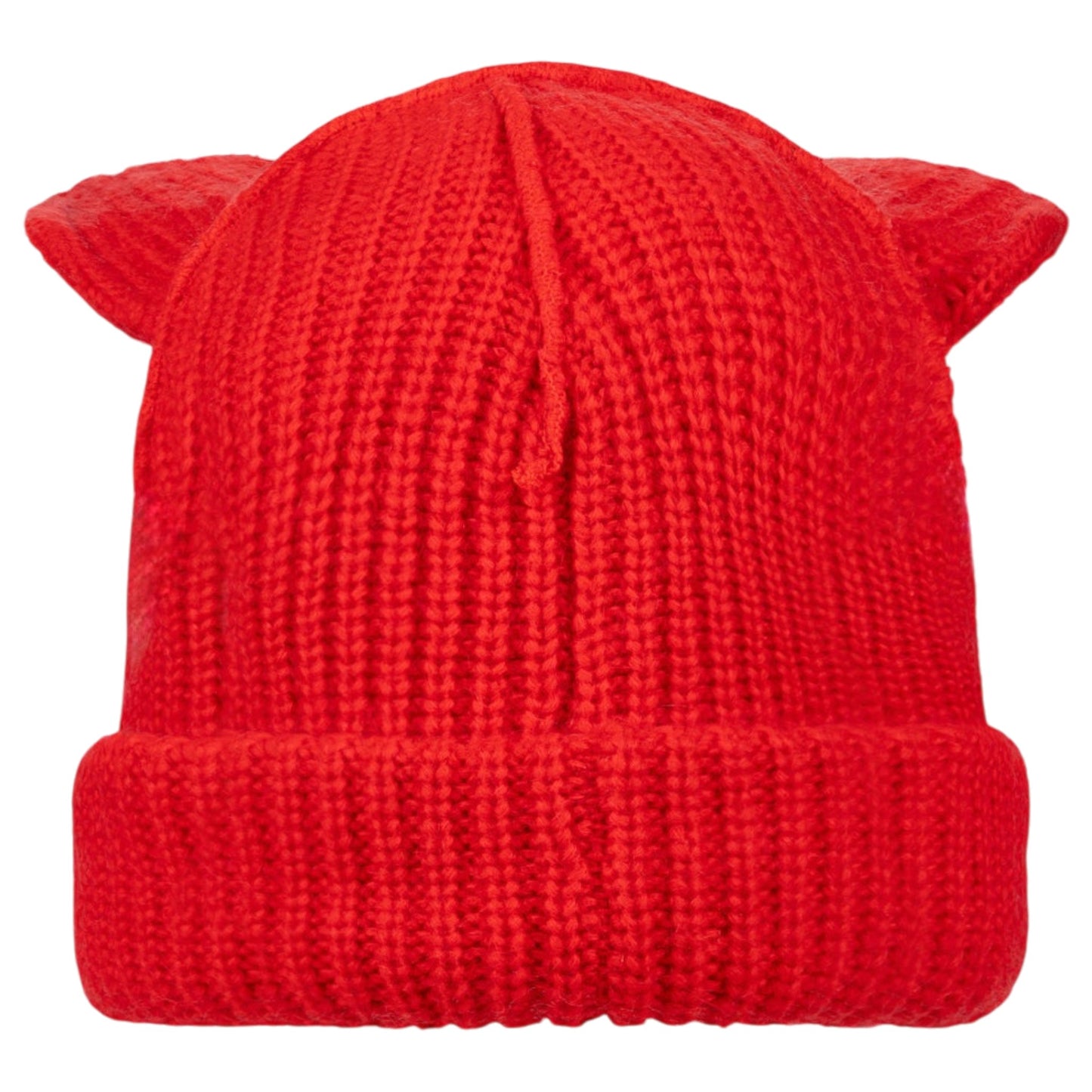 ARTISANAL SUPERSIZED FOX BEANIE / RED/BLACK