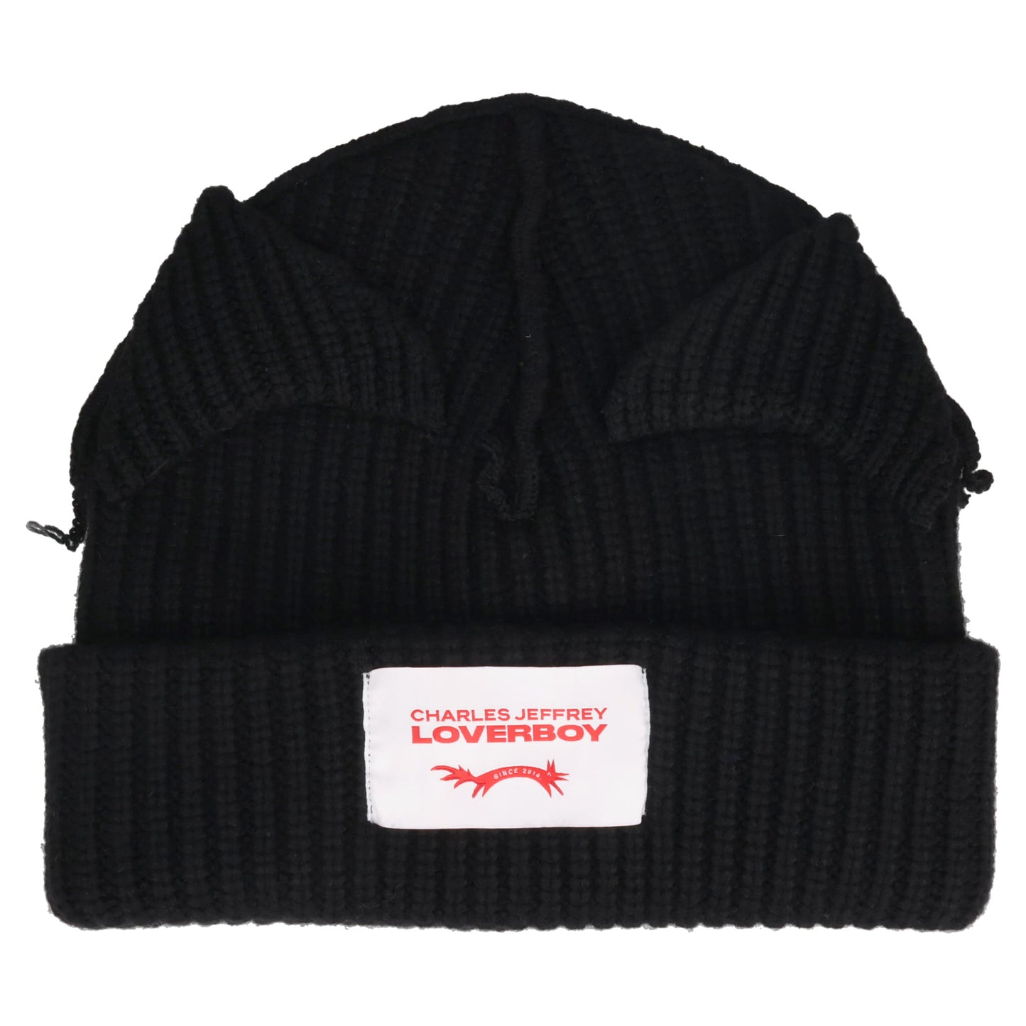 SUPERSIZED CHUNKY EARS BEANIE / BLACK