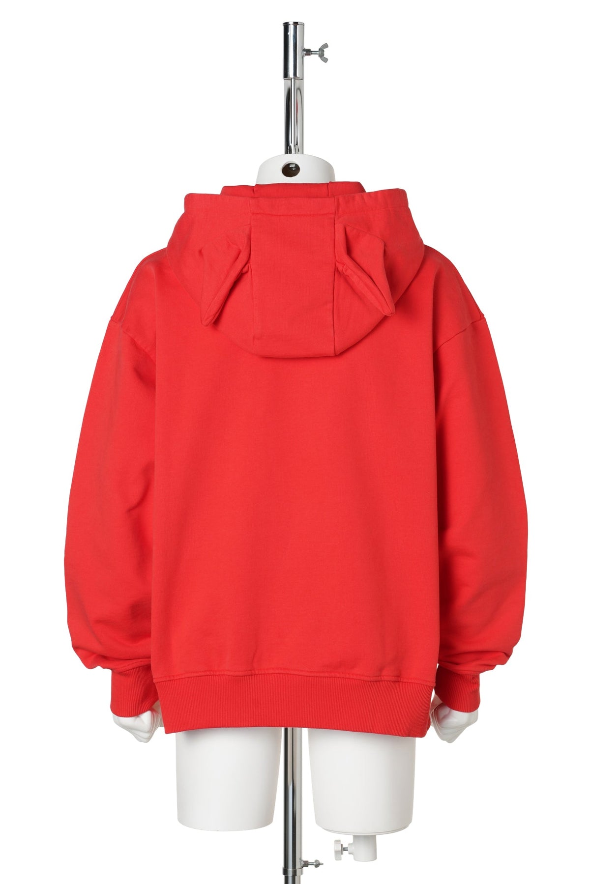 EARS PATCH HOODY / KNITTED RED