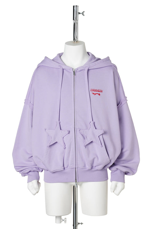 STAR HOODY / KNITTED LILAC