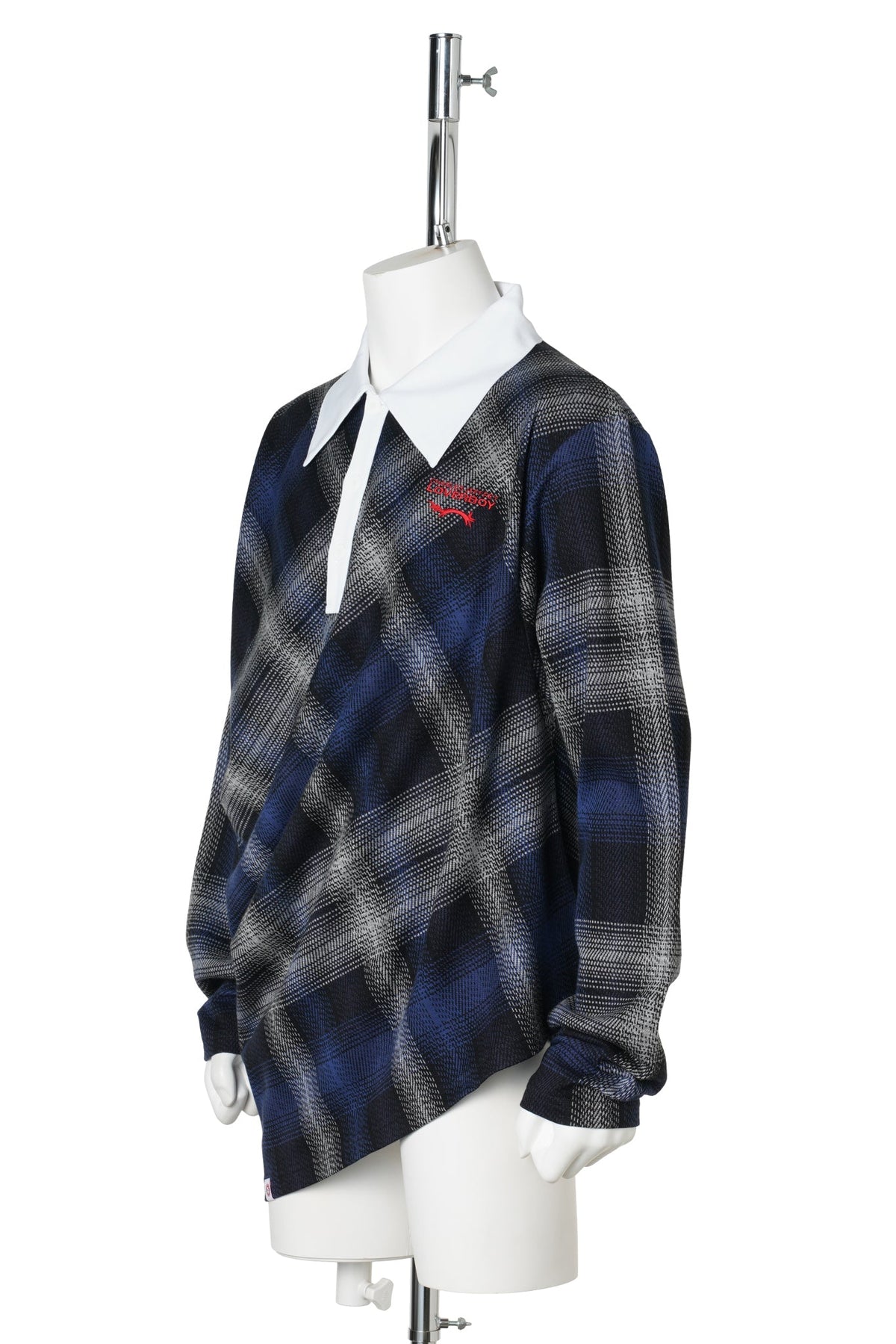 TOPSY TURVY POLO / KNITTED BLUE TARTAN