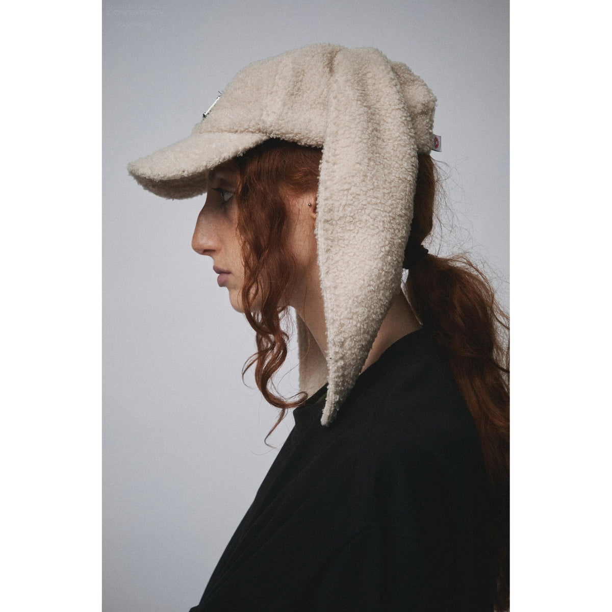 TEDDY RABBIT CAP / WOVEN ECRU