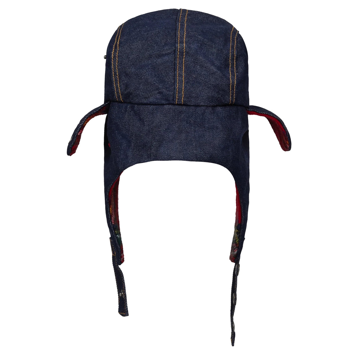 TRAPPER HAT / INDIGO DENIM/RED TARTAN