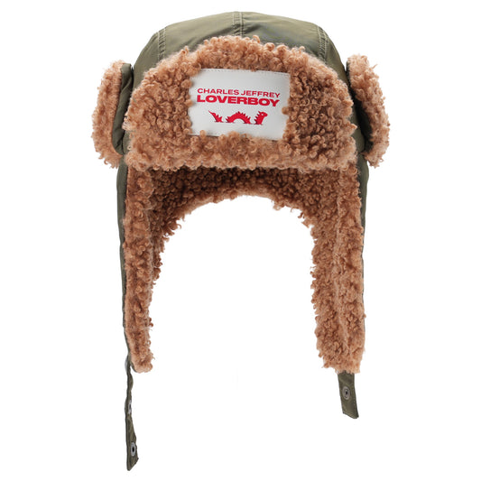 TRAPPER HAT / WOVEN KHAKI/BROWN