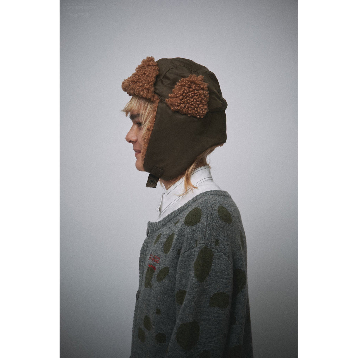 TRAPPER HAT / WOVEN KHAKI/BROWN