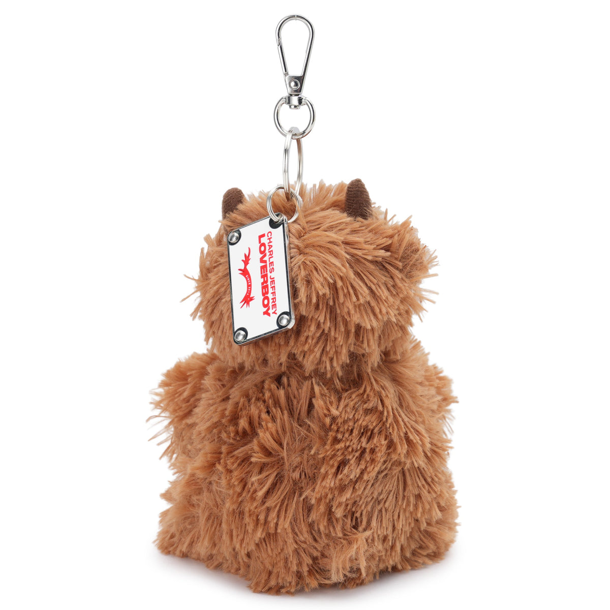 CURSED HIGHLAND COW PLUSH KEYCHAIN / WOVEN BROWN