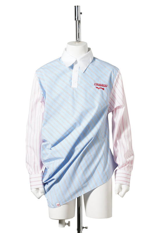 TOPSY TURVY SHIRT / BLUE/PINK STRIPE