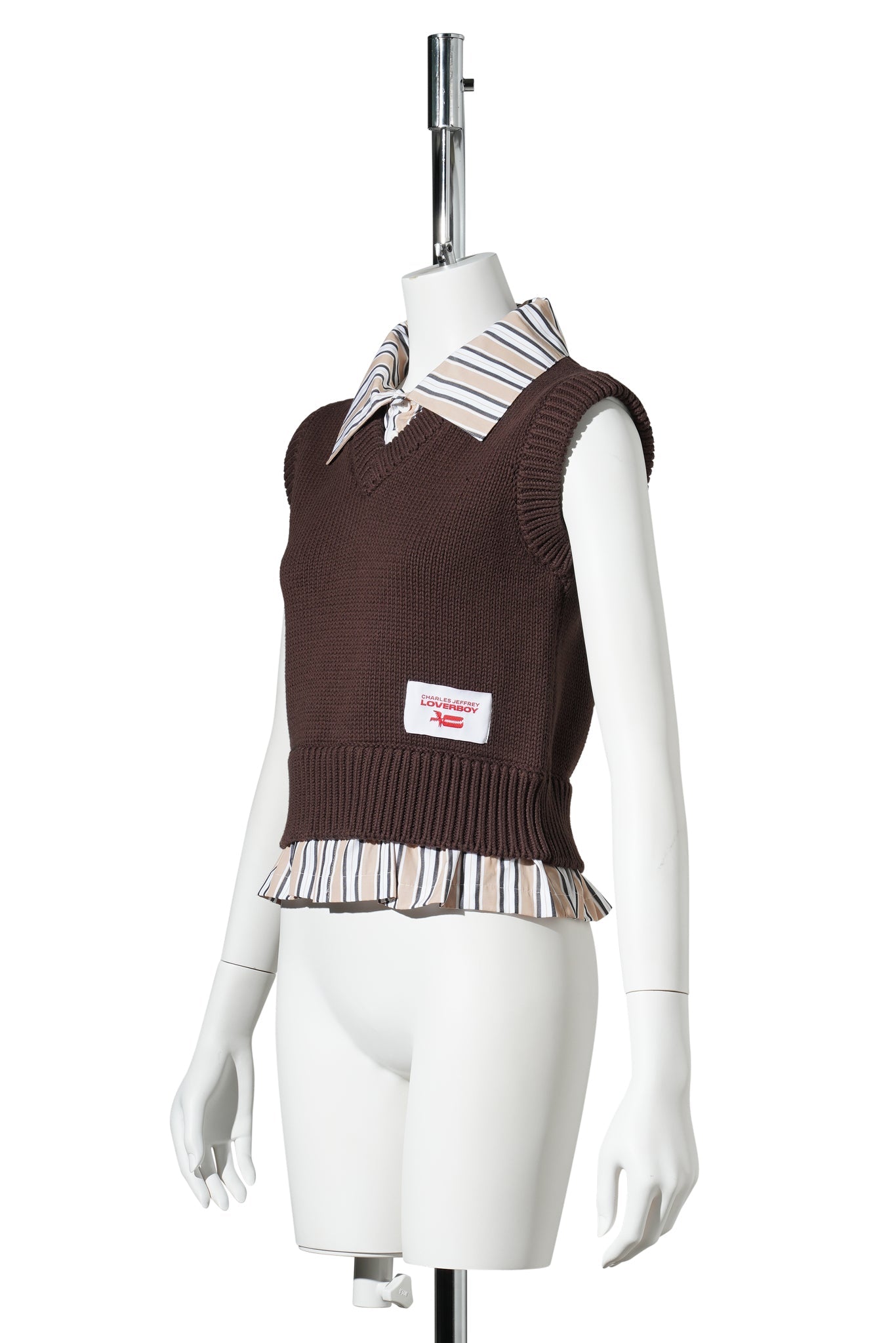 SMART CROPPED VEST / BROWN