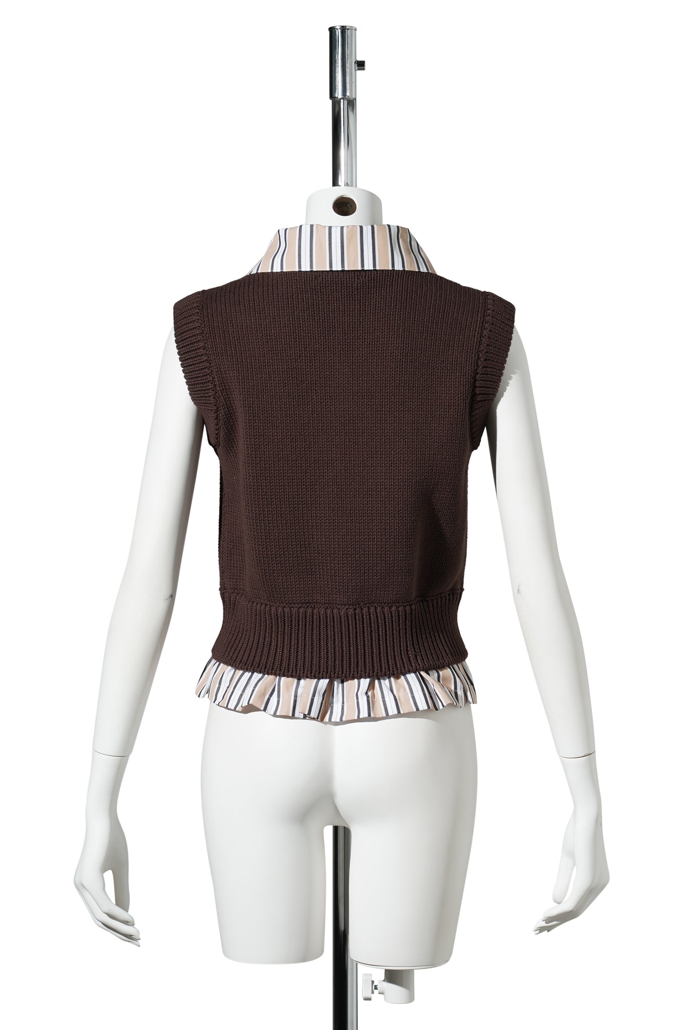 SMART CROPPED VEST / BROWN