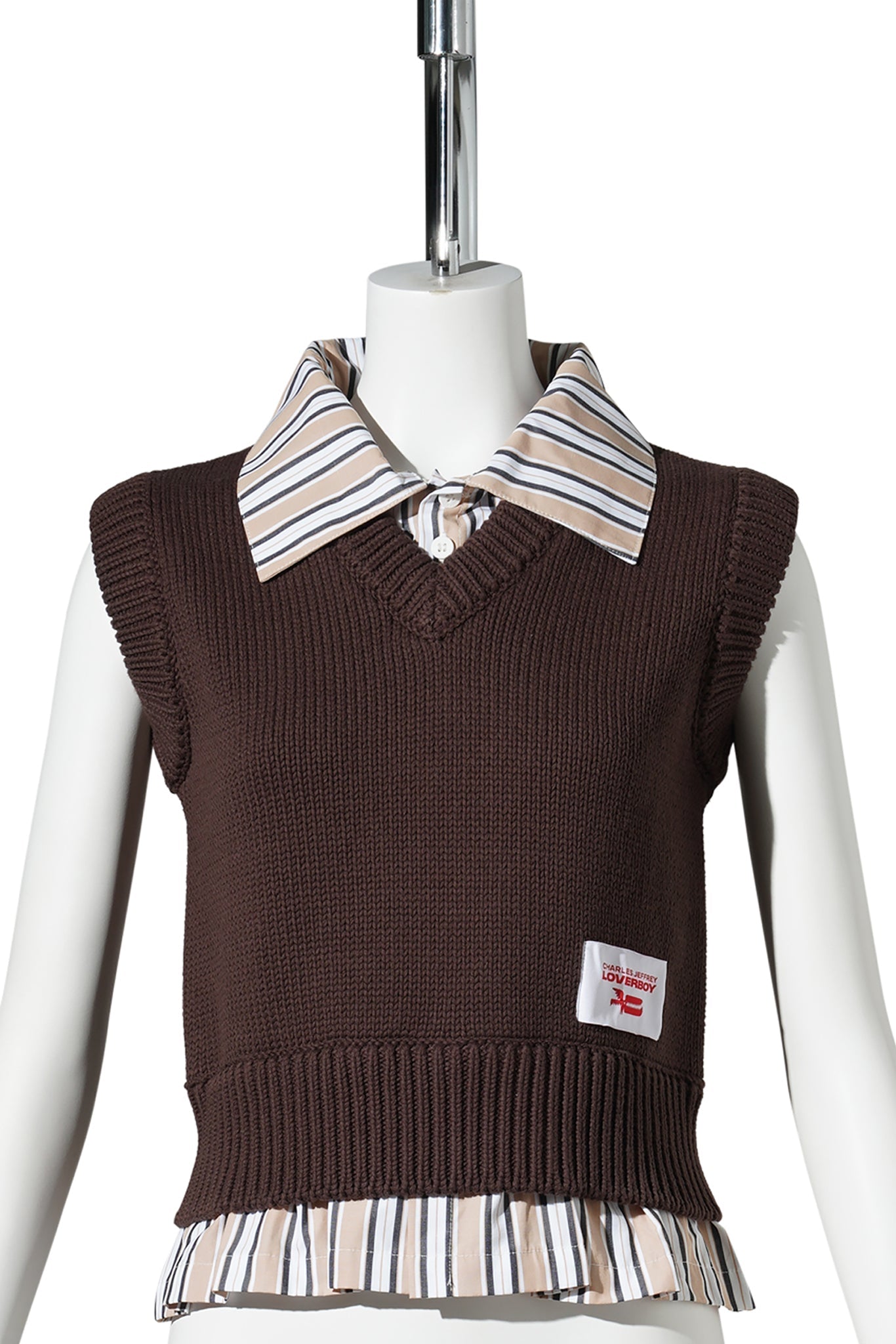 SMART CROPPED VEST / BROWN