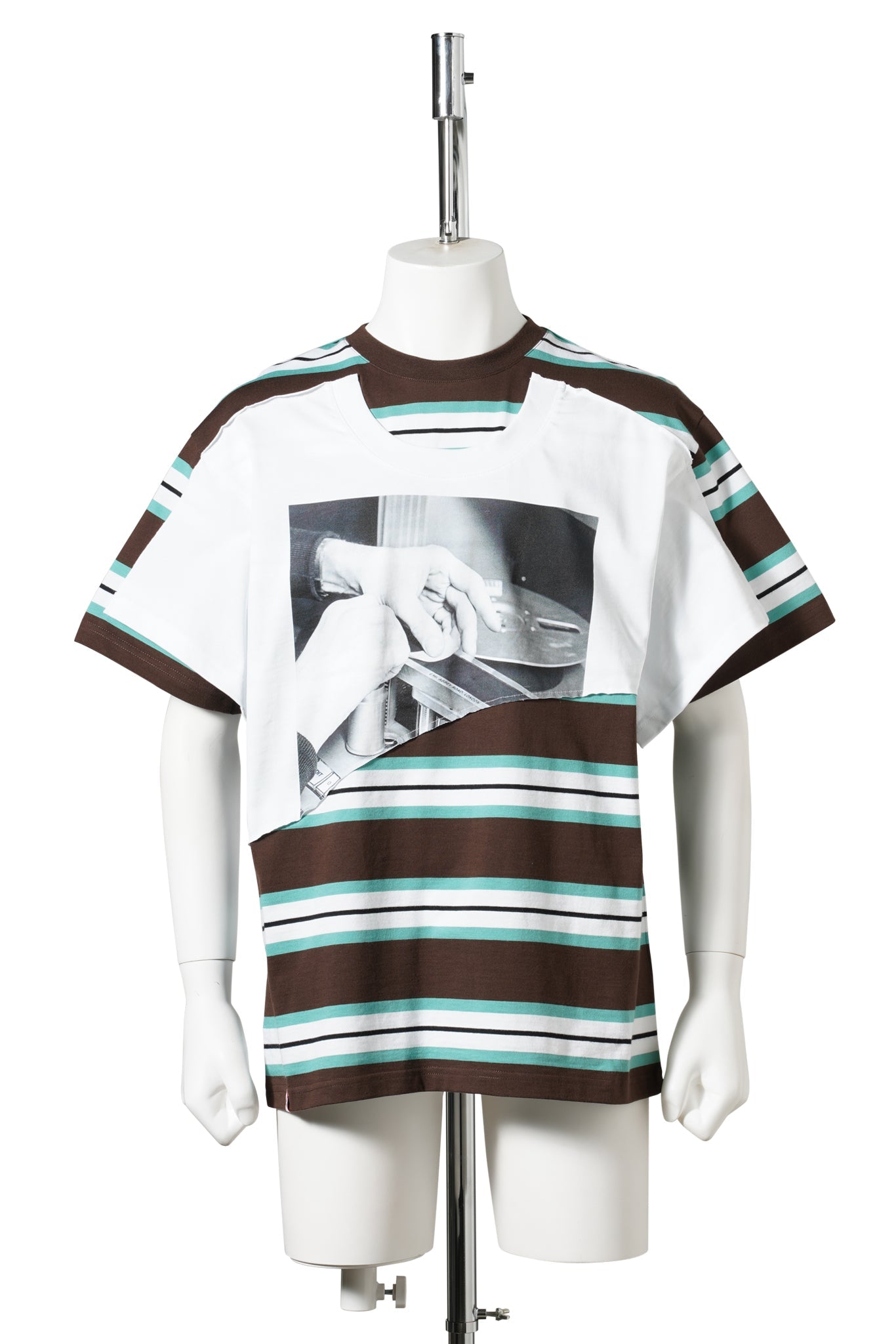 ABBEY ROAD DOUBLE TEE / BROWN STRIPE/WHITE