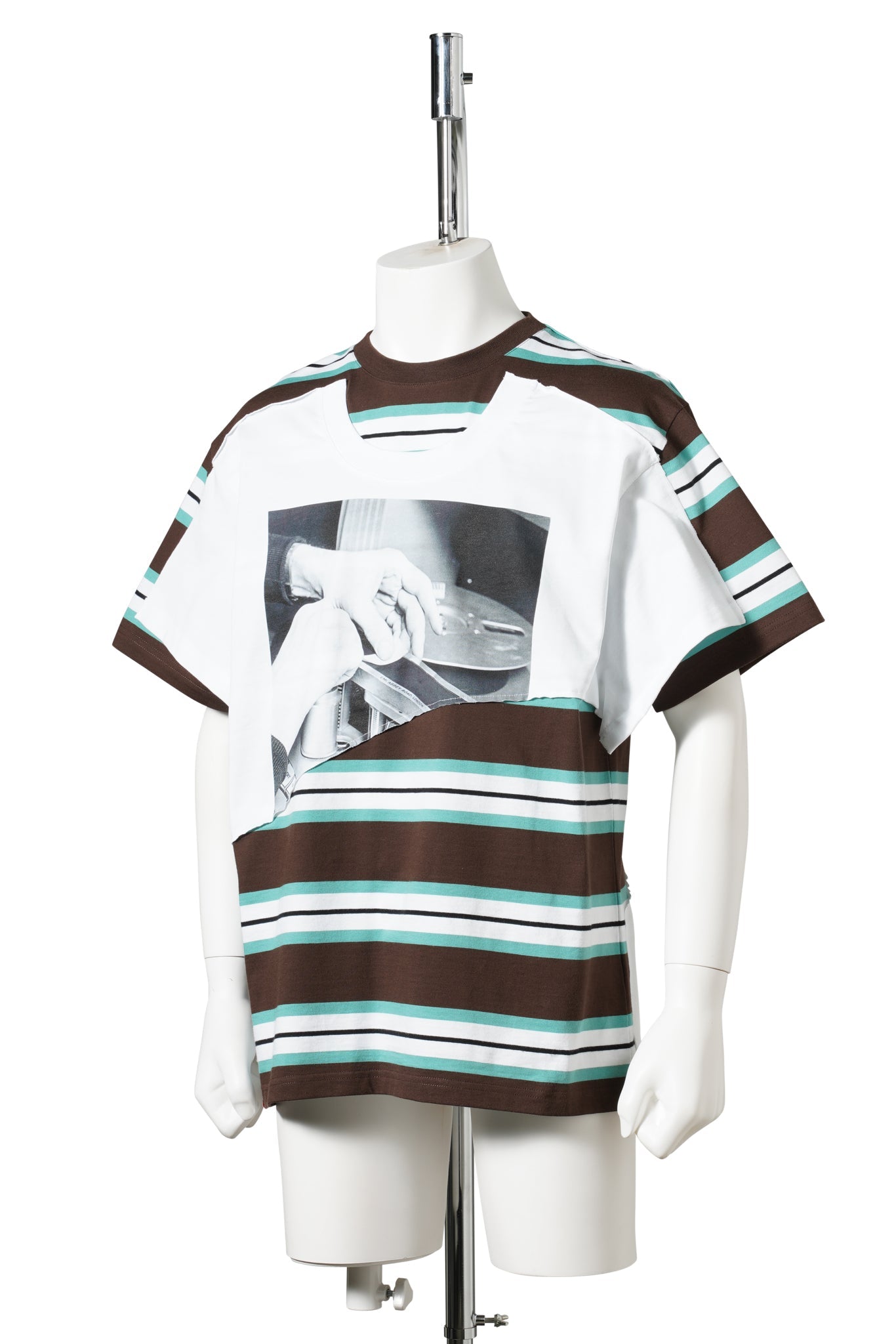 ABBEY ROAD DOUBLE TEE / BROWN STRIPE/WHITE