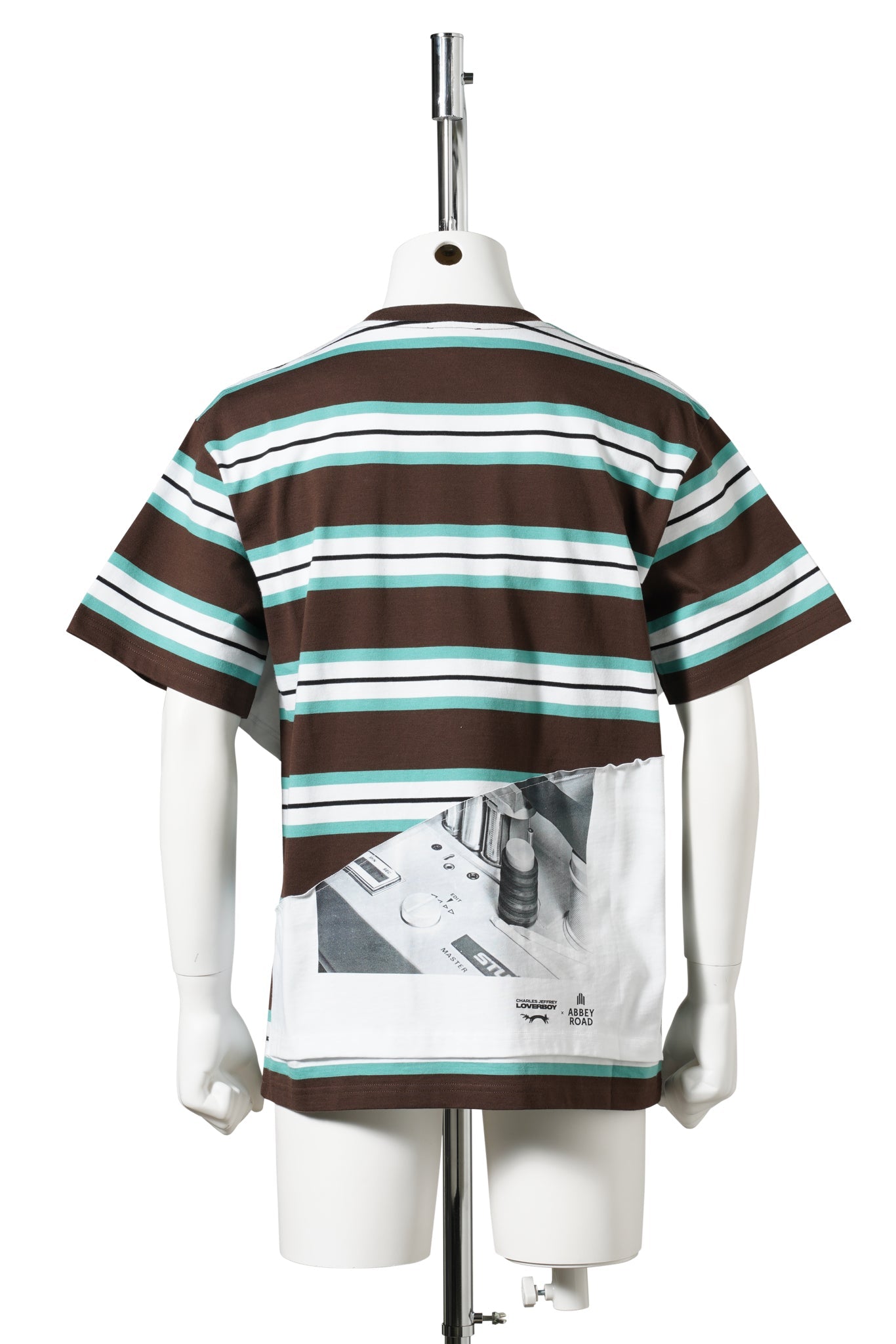 ABBEY ROAD DOUBLE TEE / BROWN STRIPE/WHITE