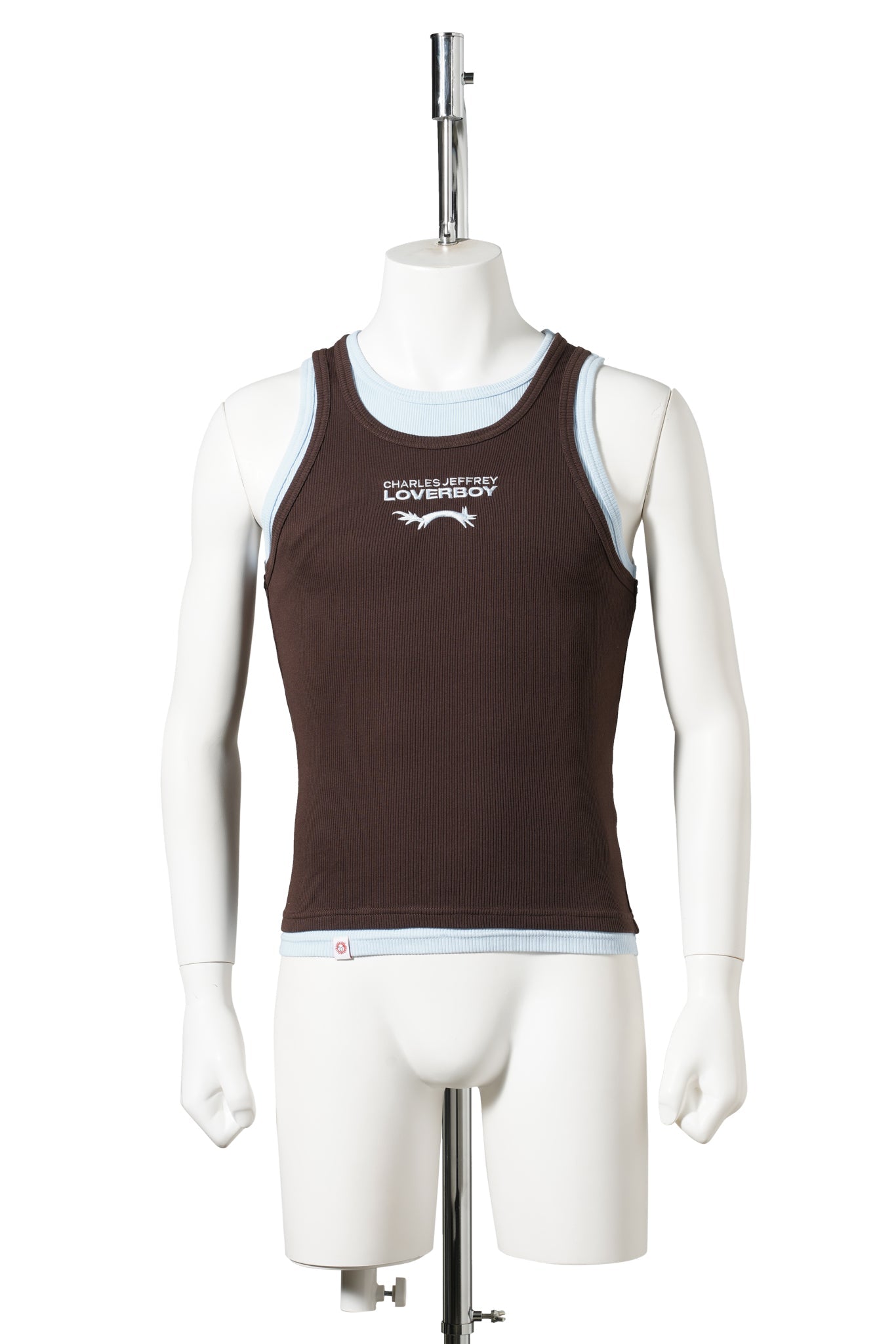 DOUBLE LOGO TANK TOP / BROWN/RIGHT BLUE
