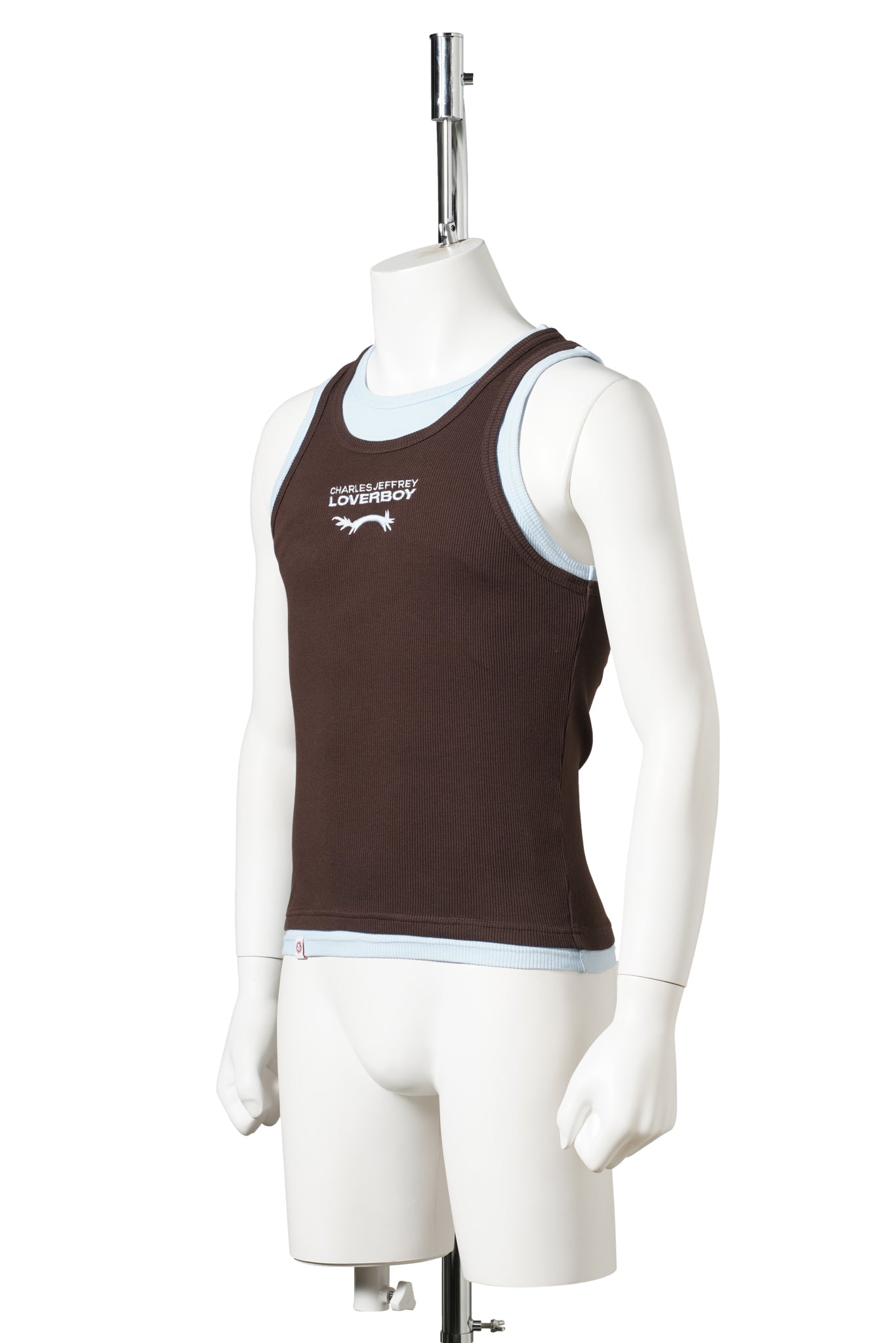 DOUBLE LOGO TANK TOP / BROWN/RIGHT BLUE