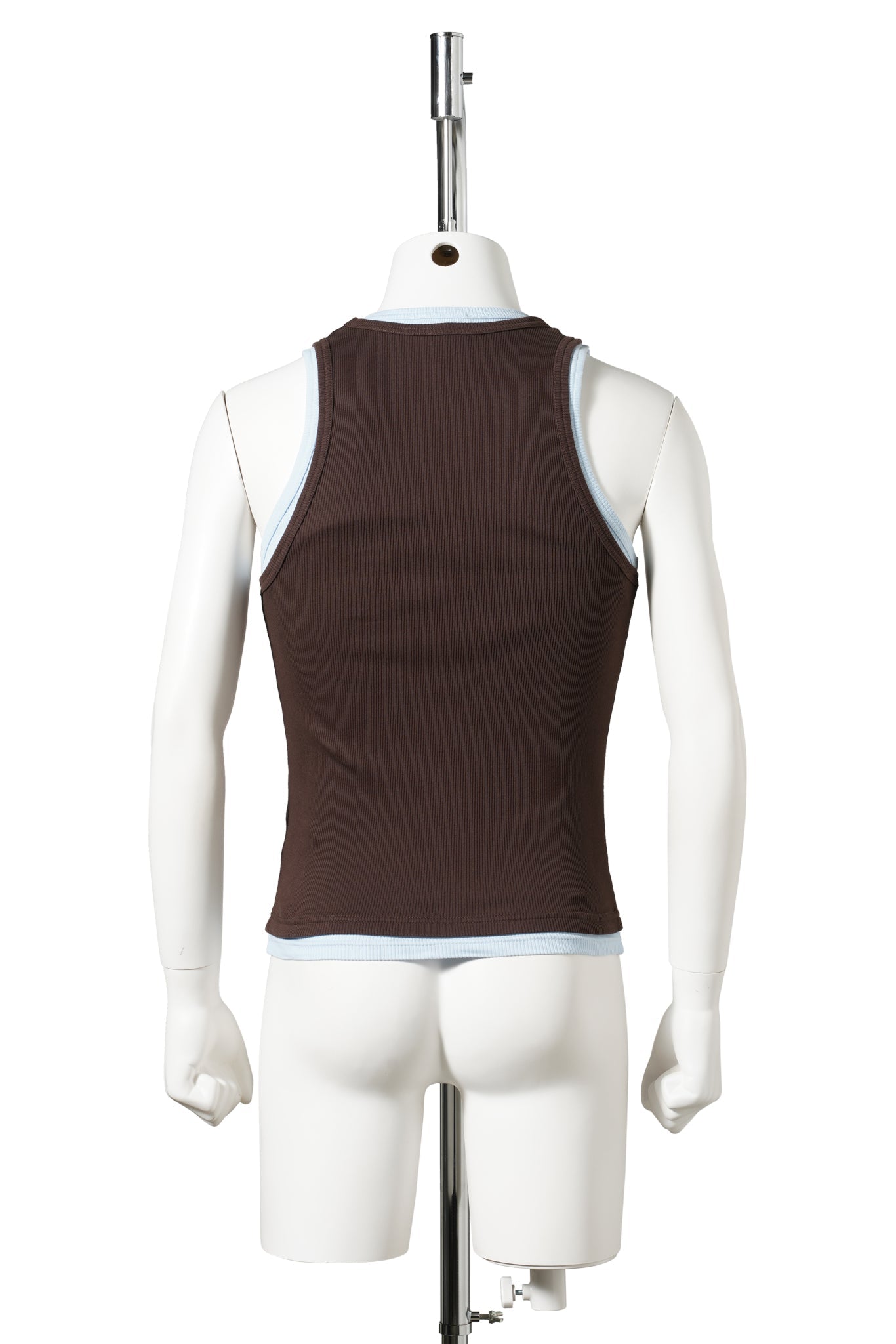 DOUBLE LOGO TANK TOP / BROWN/RIGHT BLUE