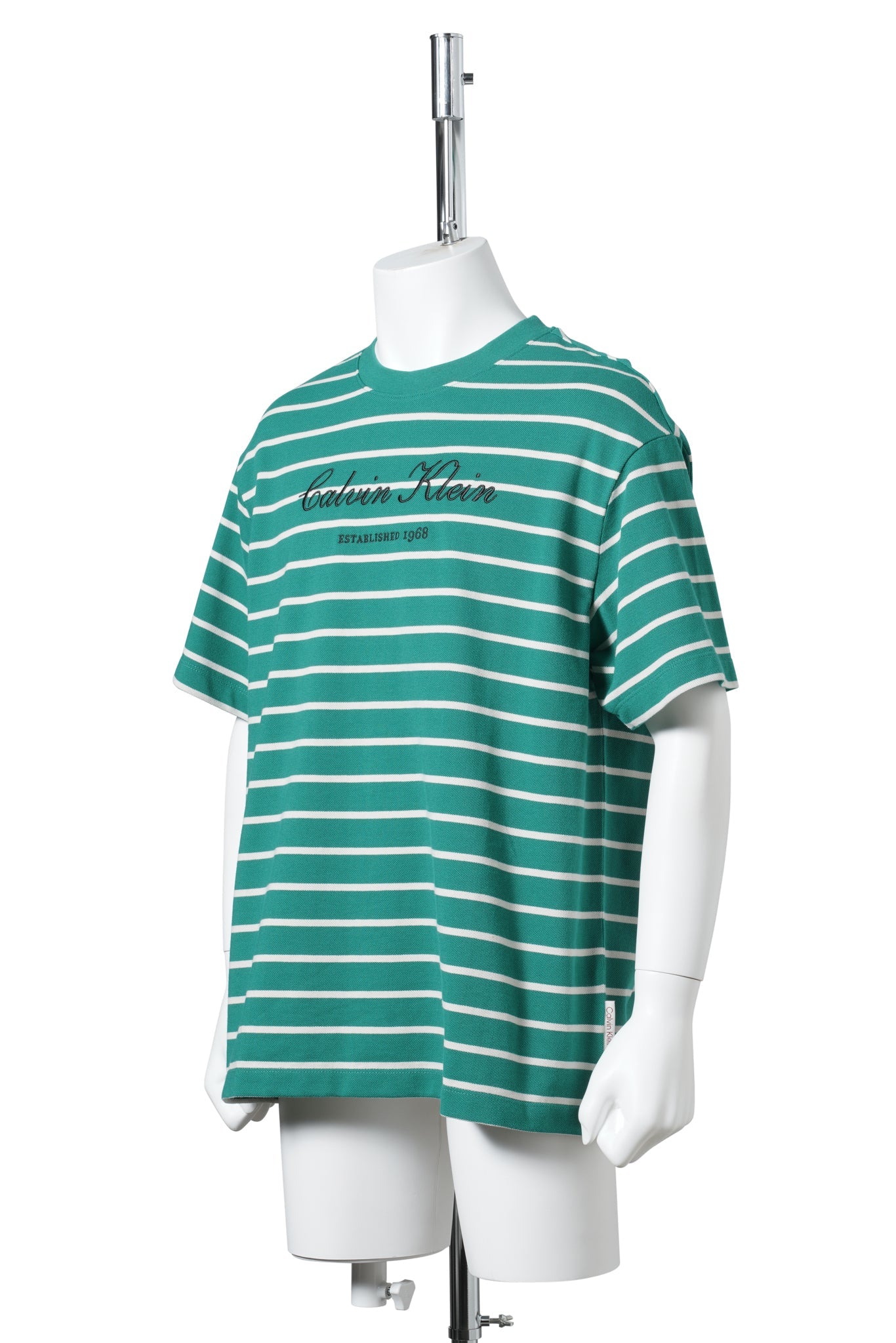 SS STRIPE CASUAL PIQUE CALVIN TEE / L4G:GREEN