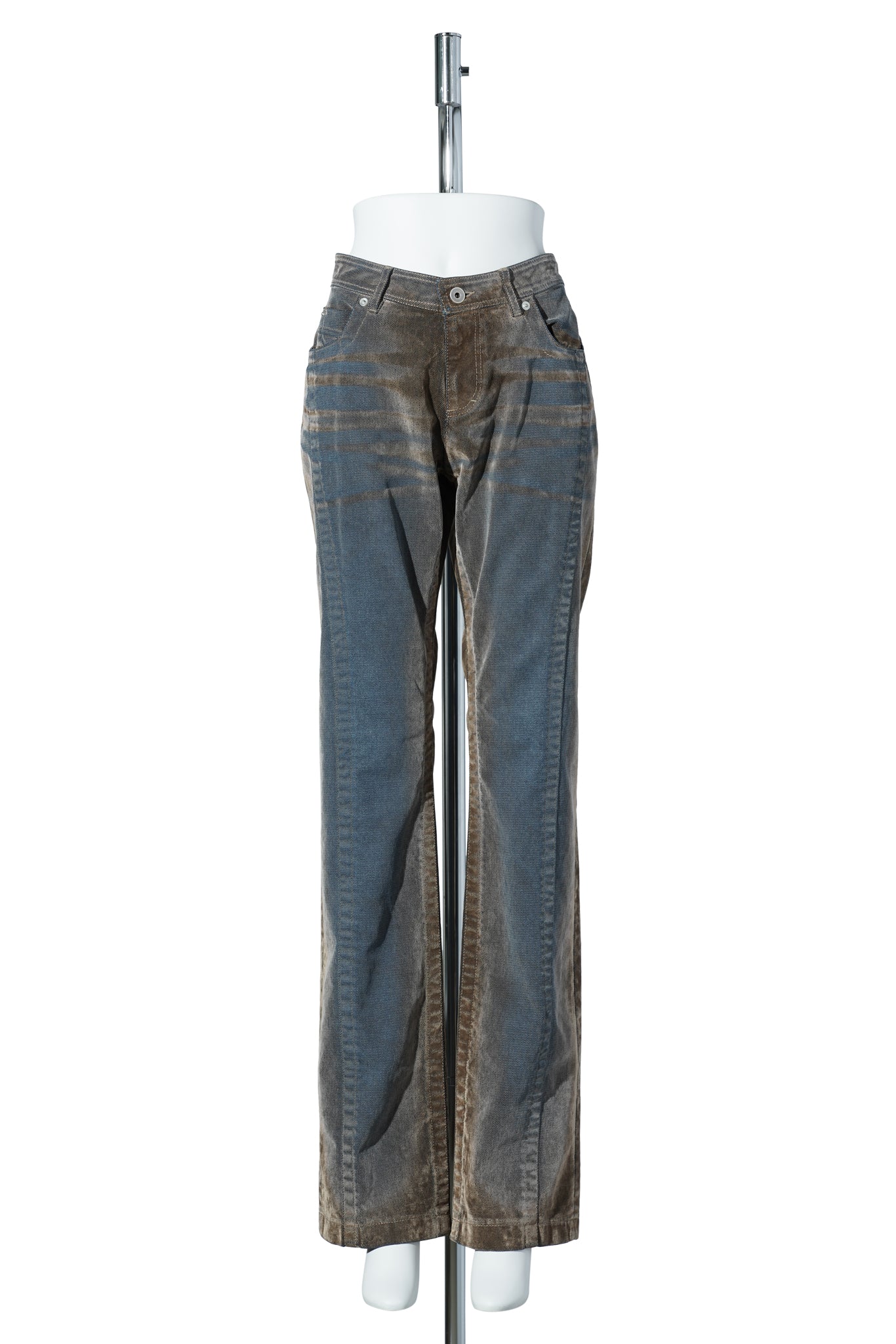 FLOCK DENIM TROUSERS / STONE