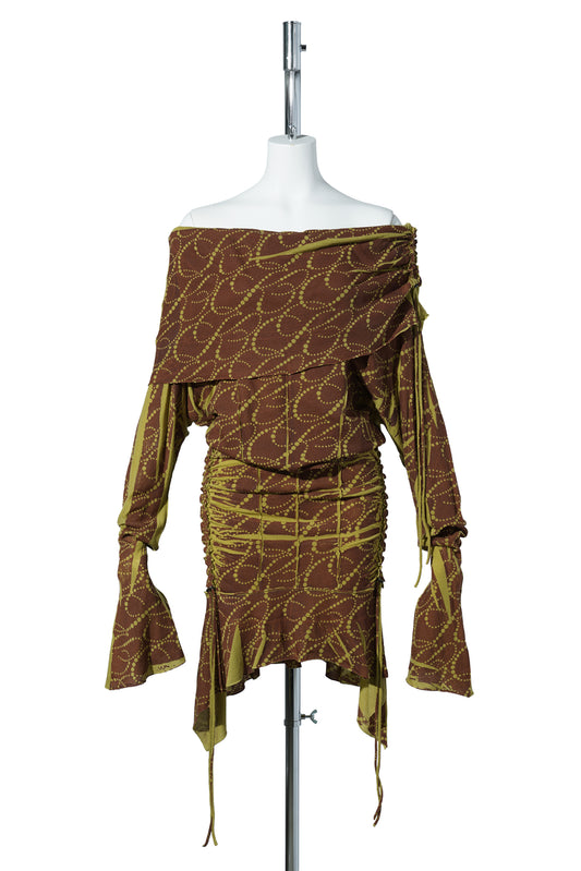 MG-PETROL DRESS / RUST CHARTREUSE