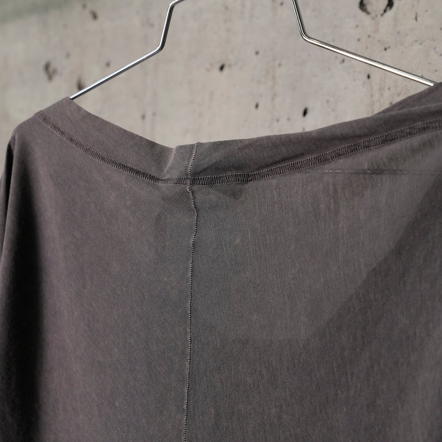 WASHED LONG SLEEVE JERSEY TOP WITH DRAWSTRINGS / ASH