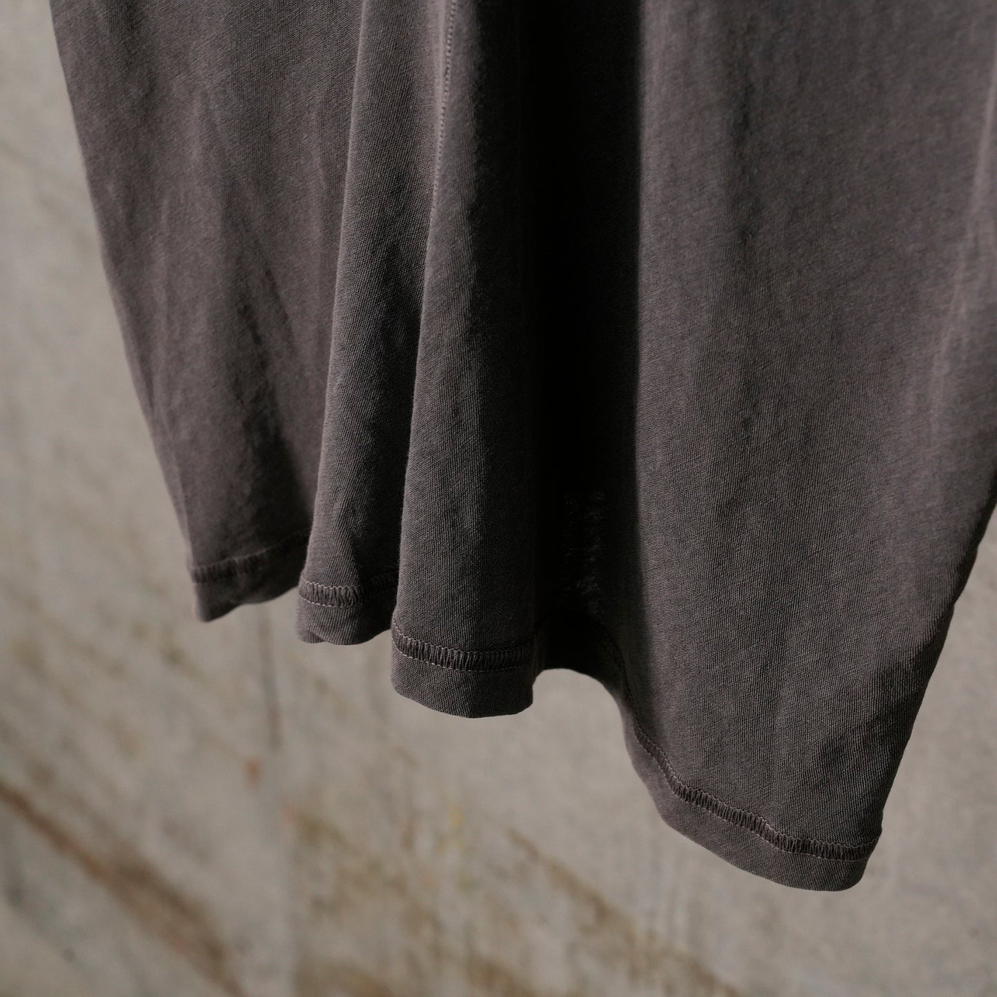 WASHED LONG SLEEVE JERSEY TOP WITH DRAWSTRINGS / ASH