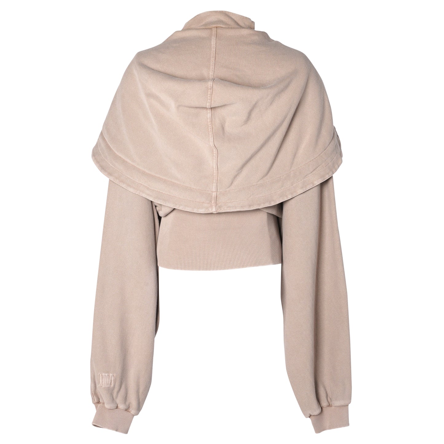 OVERSIZED WASHED HOODIE WITH CINCHED WAIST / FADED TAUPE