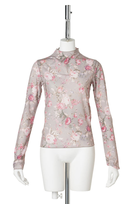 THIN JERSEY TOP WITH SPORT FINISHINGS / WALLPAPER FLORAL