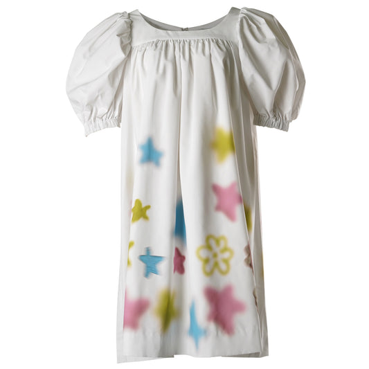 SPRINKLED BABY DOLL DRESS / WHITE SPRINKLES PRINT