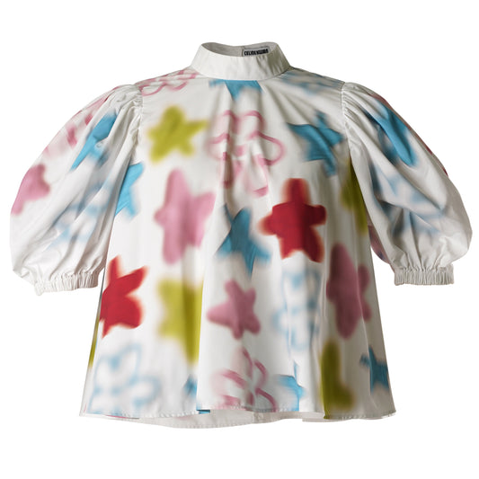 SPRINKLES BABY DOLL SHIRT / WHITE/SPRINKLES