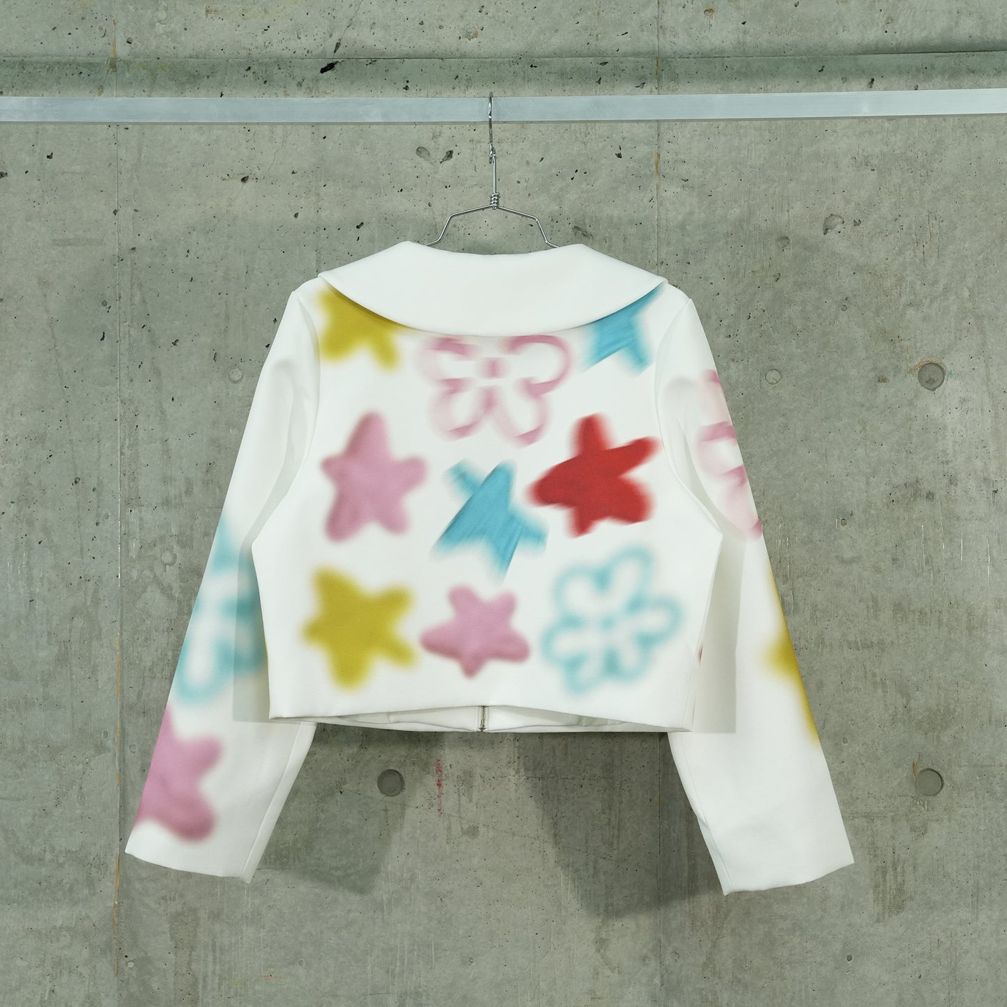 SPRINKLED ZIP UP JACKET / WHITE SPRINKLES PRINT