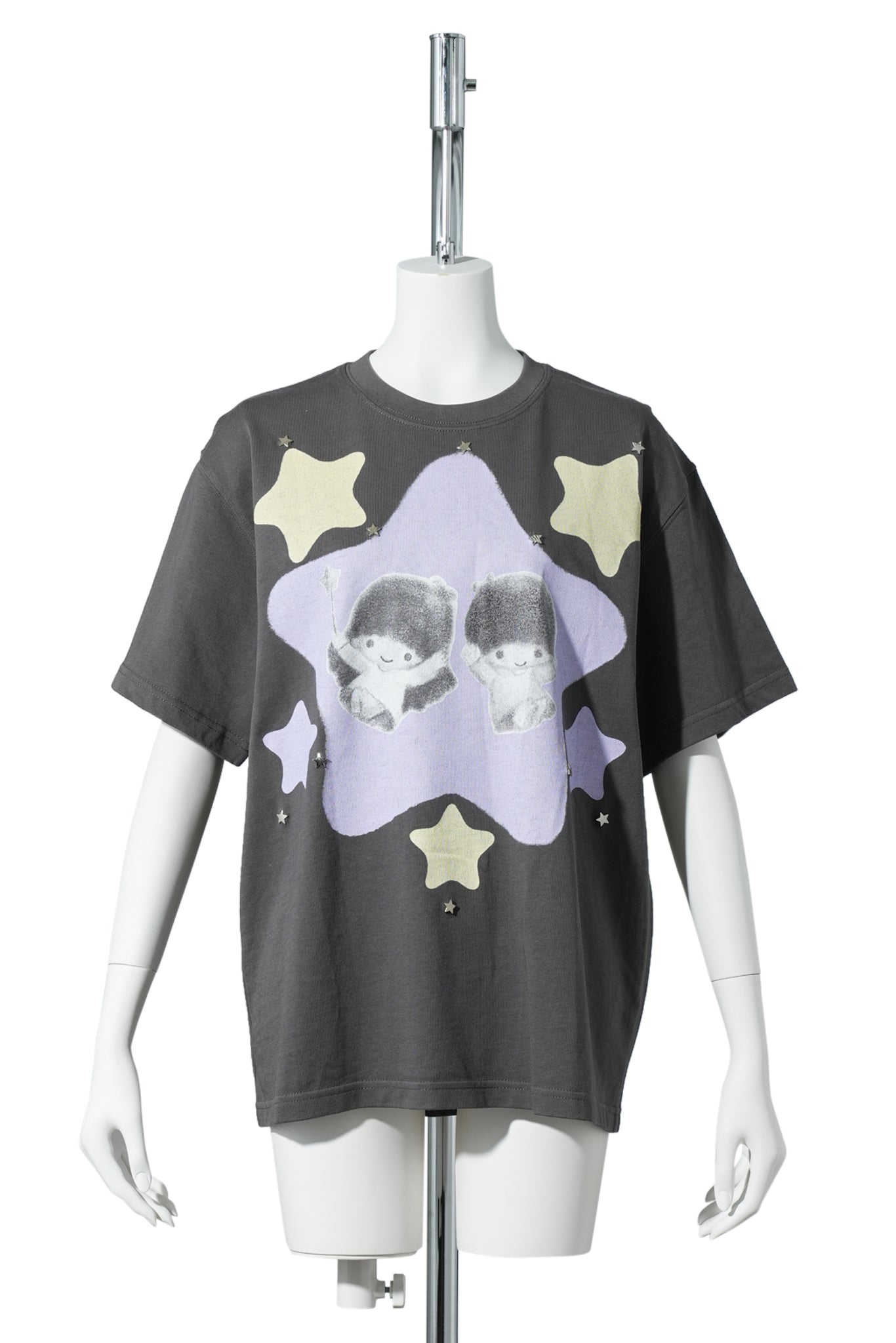 CELINE KWAN x SANRIO LITTLE TWIN STARS T-SHIRT / GREY