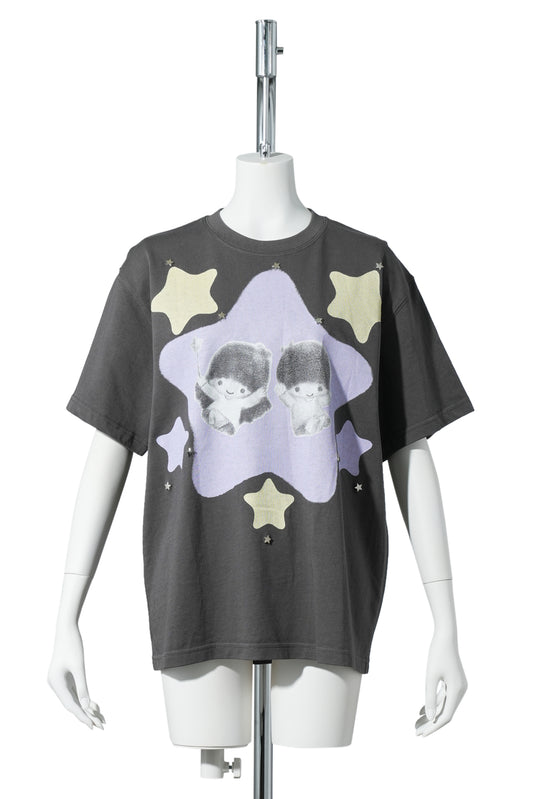 CELINE KWAN x SANRIO LITTLE TWIN STARS T-SHIRT / GREY